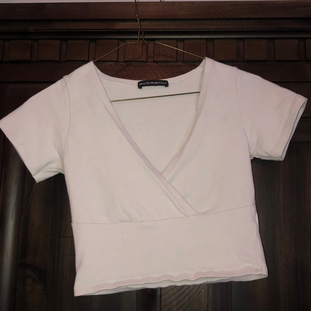 Brandy Melville White Amara Crop Top